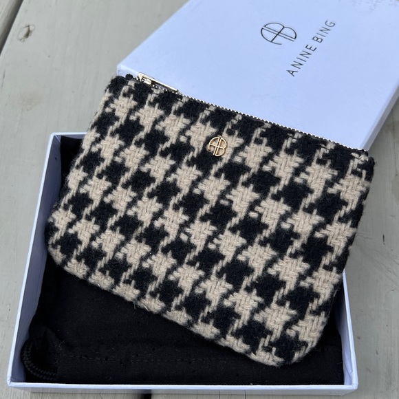 Anine Bing Houndstooth Coin Purse - Picture 3 of 5